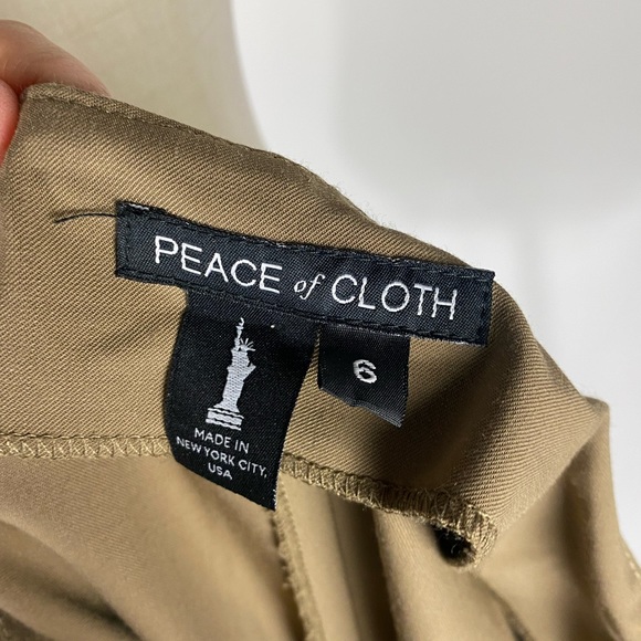 PEACE OF CLOTH Straight Leg Tan Full Length Pant Made in USA 6 - Picture 9 of 11
